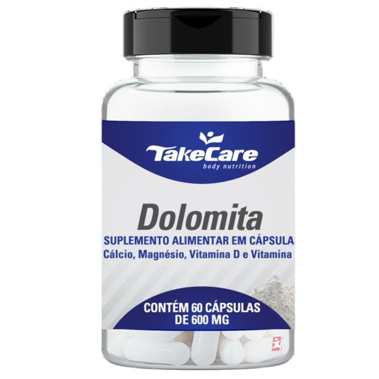 DOLOMITA MAGNÉSIO VITAMINA D3 E VIT K2 60 CÁPSULAS TAKE CARE - Incolor Menor preço em DOLOMITA MAGNÉSIO VITAMINA D3 E VIT K2 60 CÁPSULAS TAKE CARE - Incolor