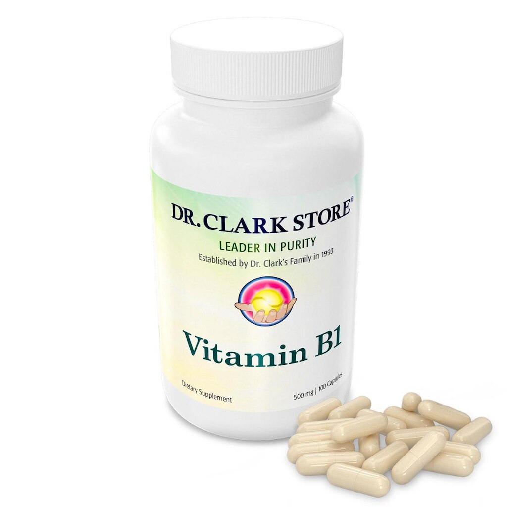 Dr. Clark Suplemento de vitamina B1, 500mg, 100 cápsulas