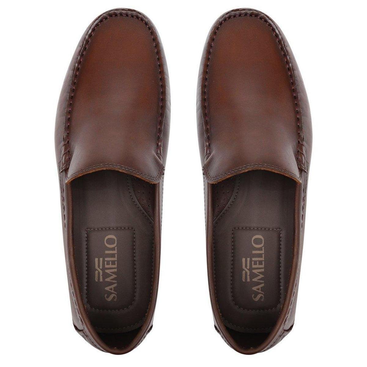 Drive Athlone Delave Mocassim Masculino Loafer Samello - Café | Netshoes