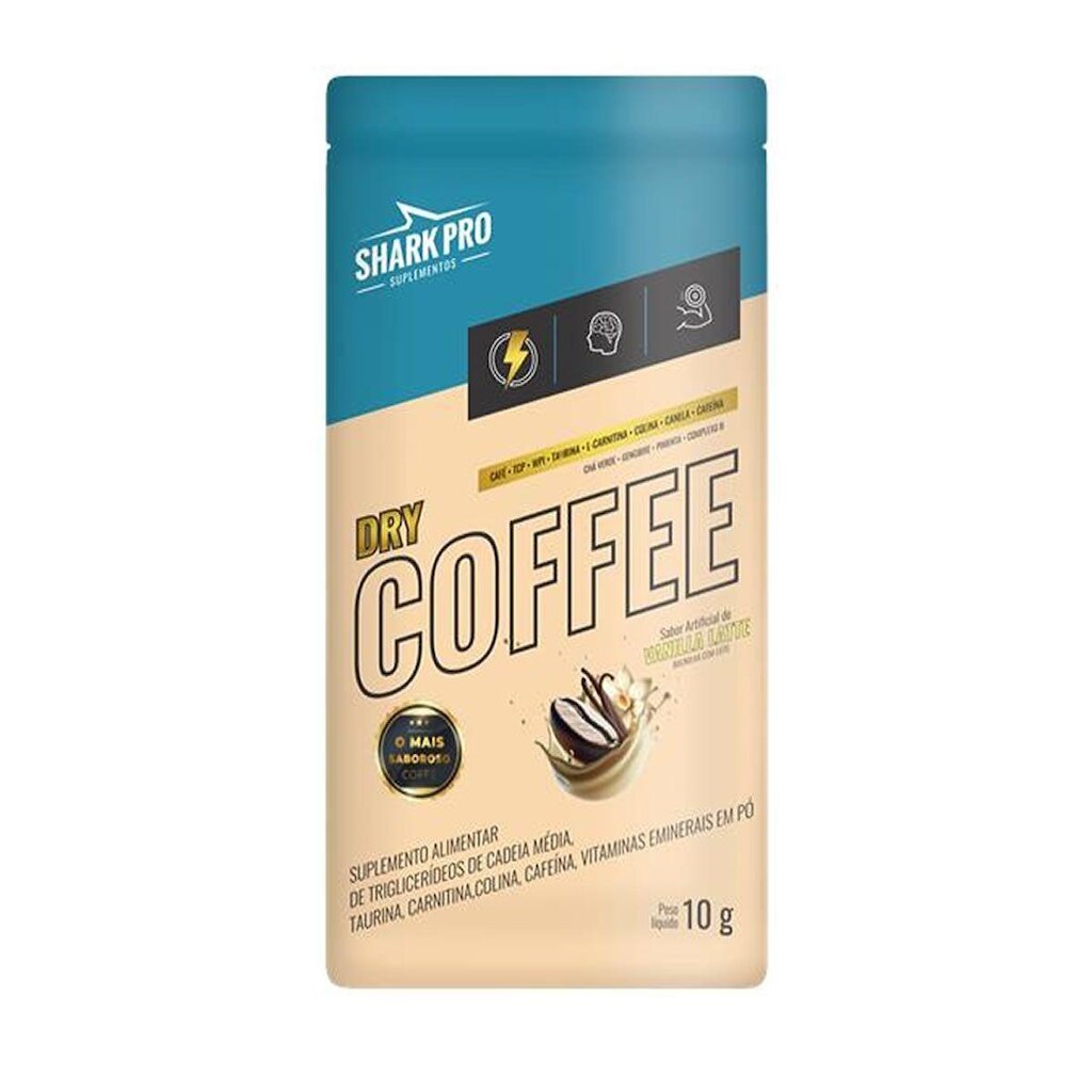 Dry Coffee - 1 Sachê 10g Vanilla Latte - Shark Pro