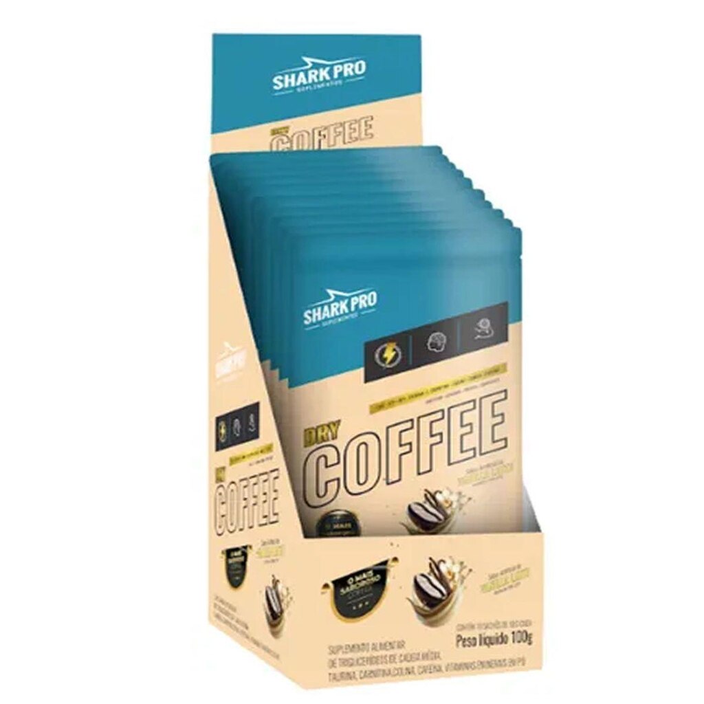 Dry Coffee - 10 Sachês 10g Vanilla Latte - Shark Pro