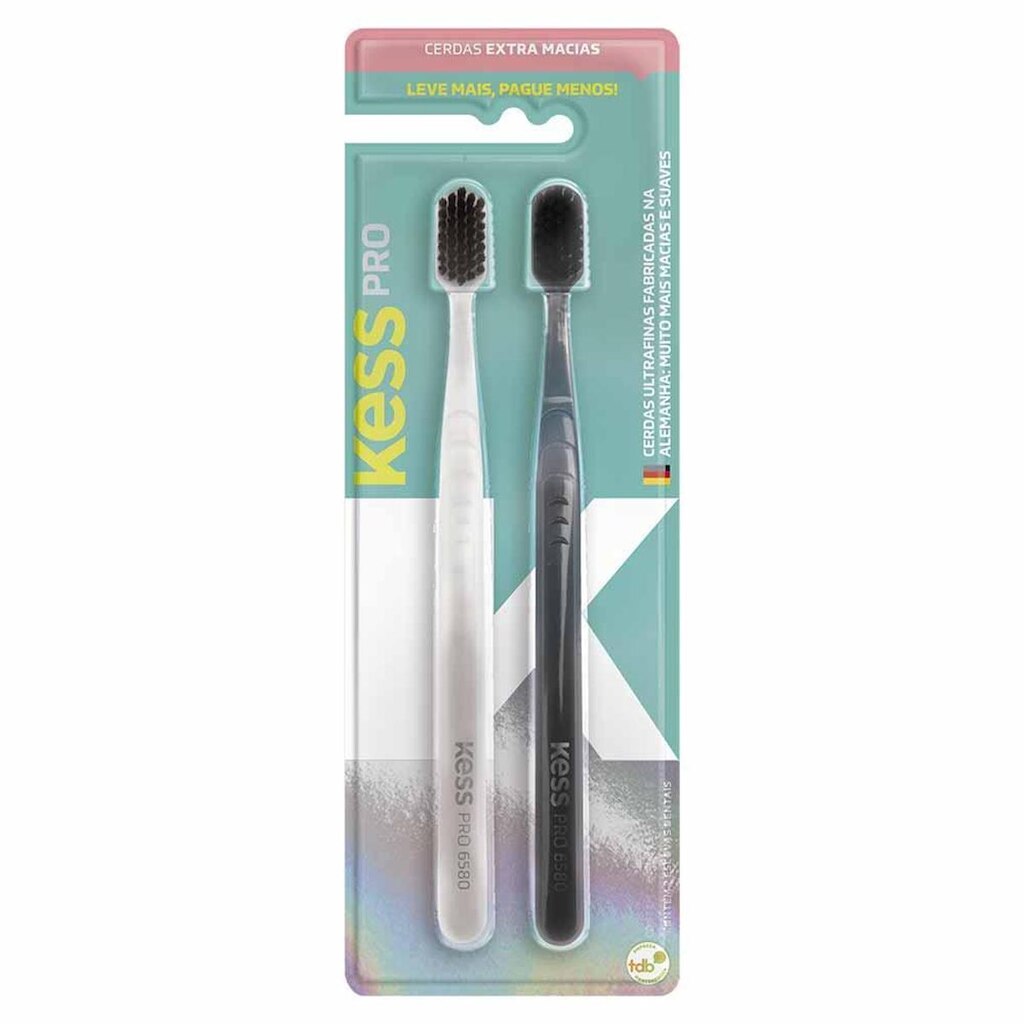 Duas Escovas Dentais Kess Pro Extra Macias Kit