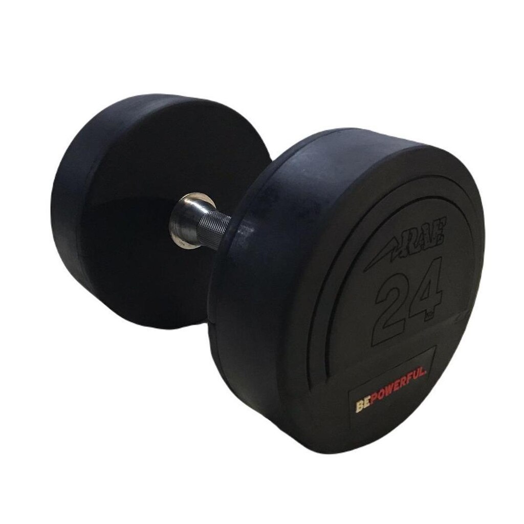 DUMBBELL EMBORRACHADO EPIC COM PEGADA EM HARD CHROMO 24KG