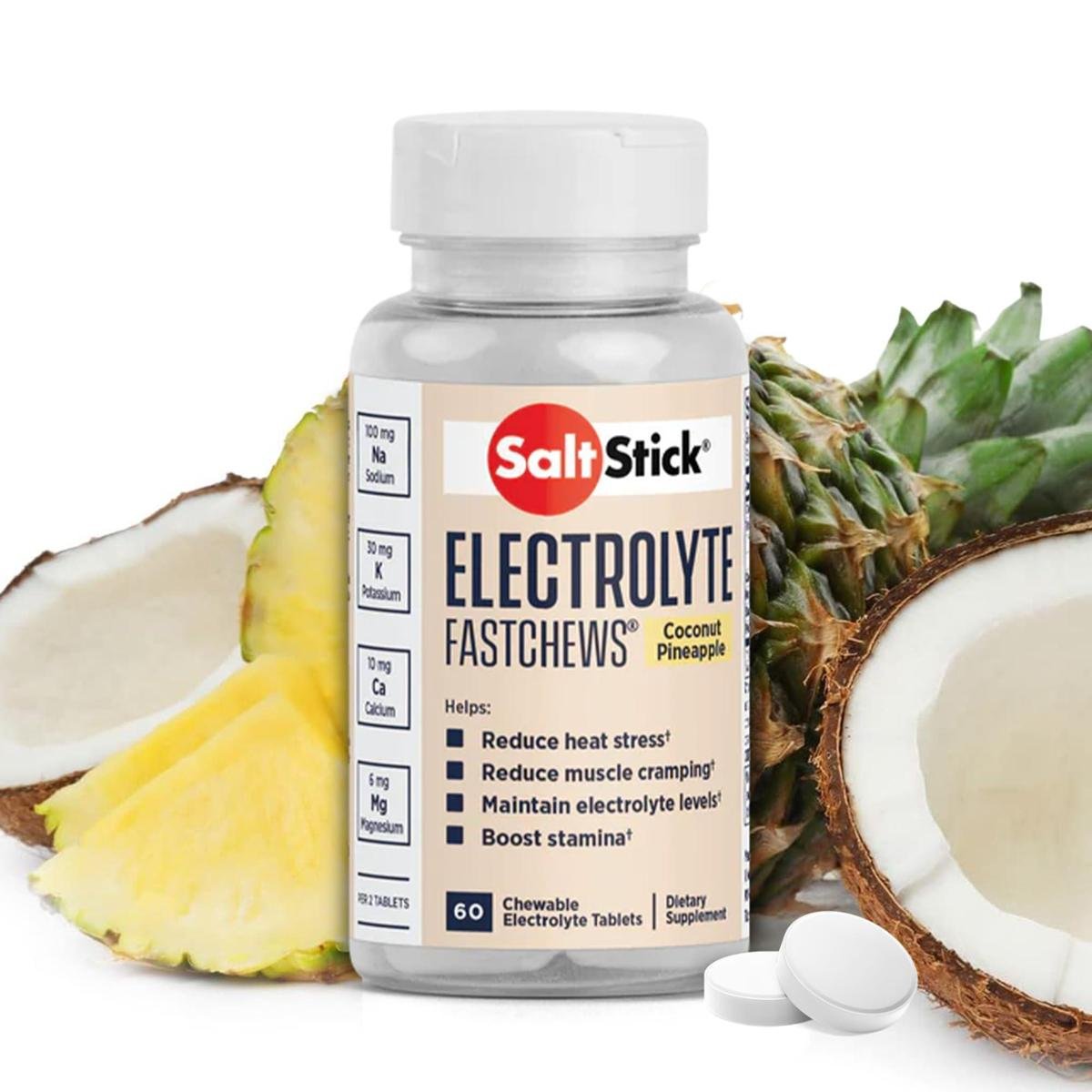 Electrolyte Fastchews Saltstick Coco E Abacaxi 60 Comprimidos