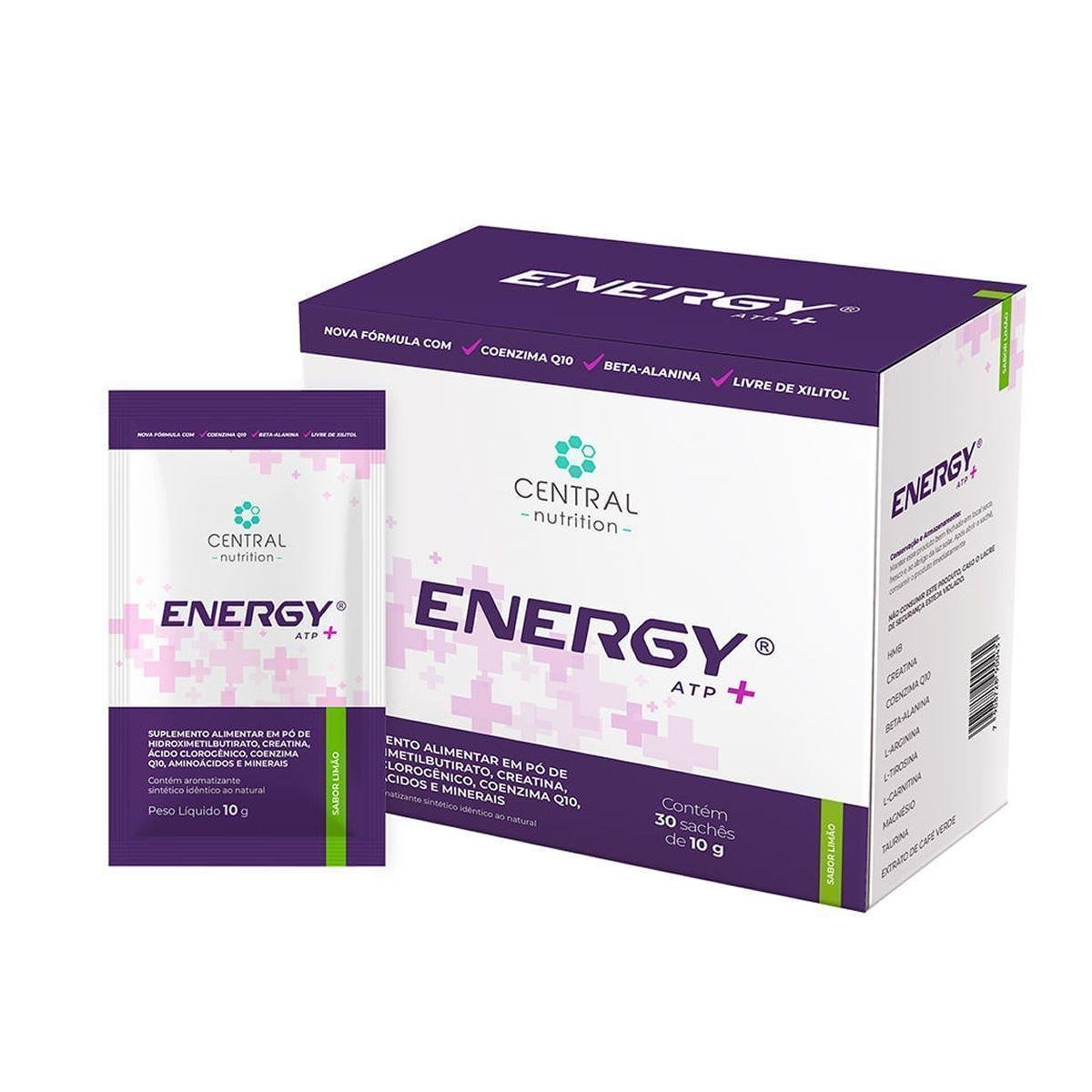 Energy ATP+ - 30 Sachês 10g Limão - Central Nutrition