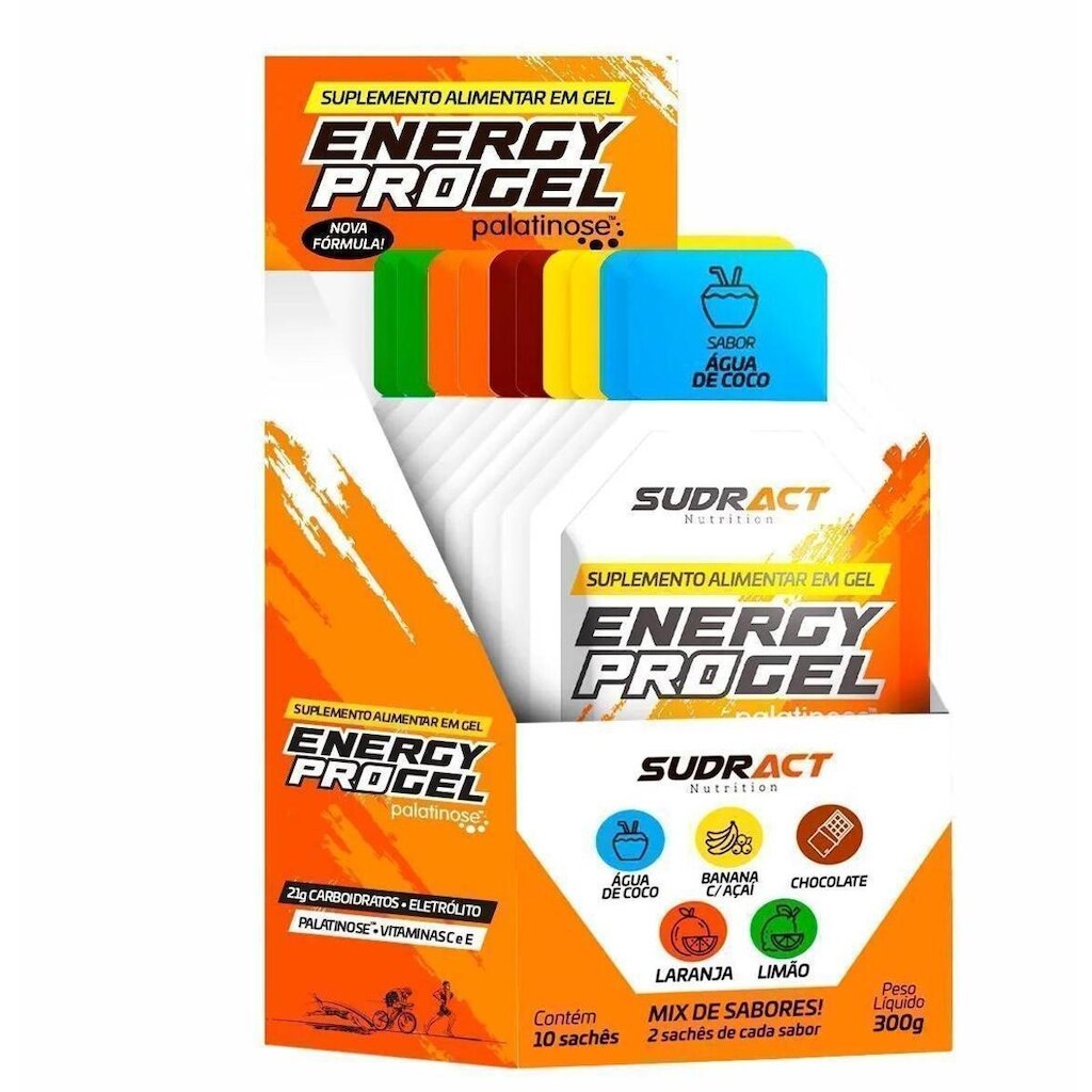 Energy Pro Gel 10 Sachês 30g Mix De Sabores