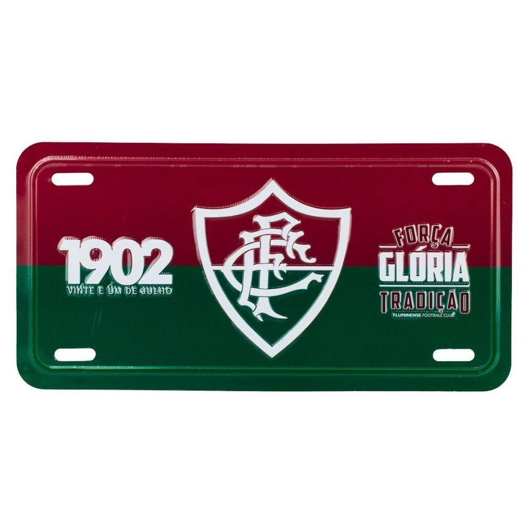 Enfeite Metal Placa Carro 15x30cm - Fluminense