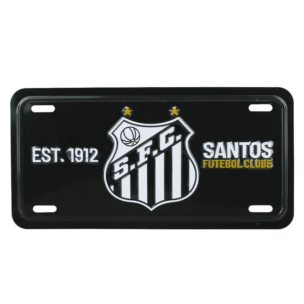 Enfeite Metal Placa Carro 15x30cm - Santos