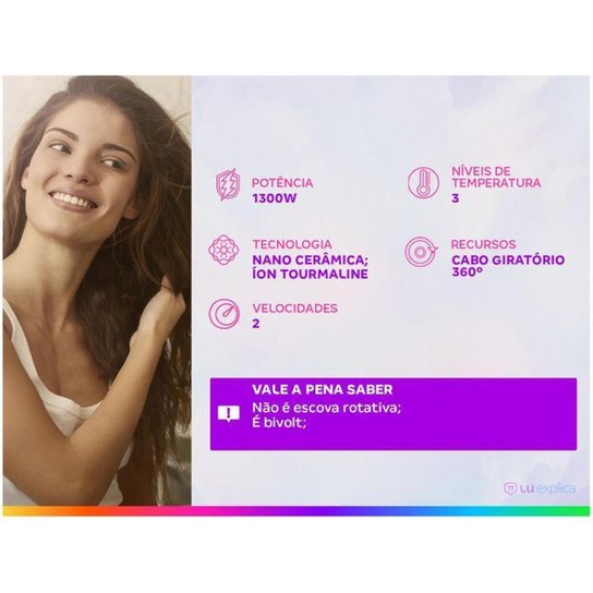 Escova Secadora Britânia Soft BES11PK - Roxo