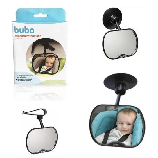 Espelho Retrovisor infantil para Carro Buba - Preto