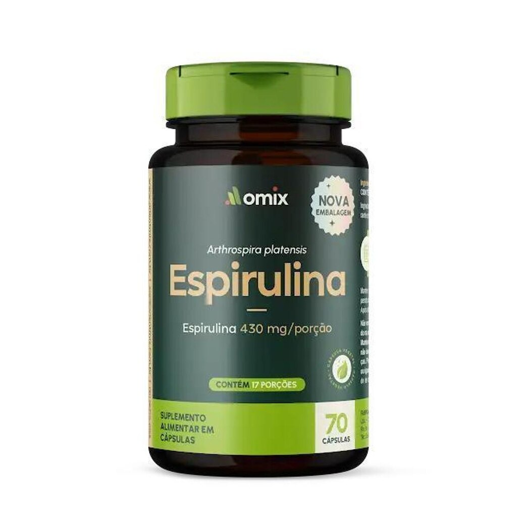 Espirulina - 70 Cápsulas - Omix