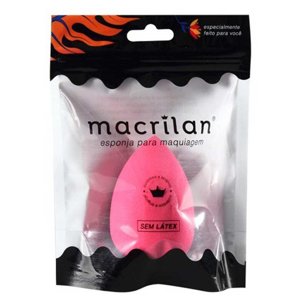 Esponja Gota para Maquiagem Macrilan EP09 Rosa Escuro