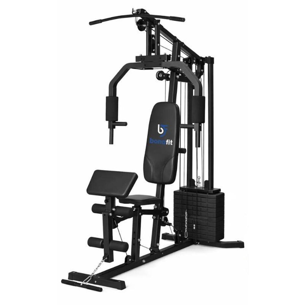 Estação de Musculação Residencial 45kg 24 Exercícios Bonafit Preta