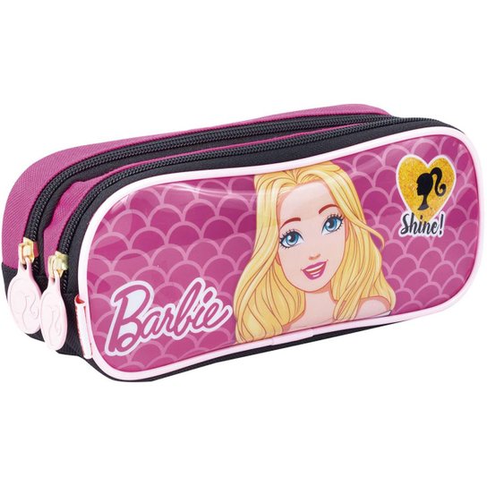 Estojo 2 compartimentos Barbie 19Z Infantil - Rosa Menor preço em Estojo 2 compartimentos Barbie 19Z Infantil - Rosa