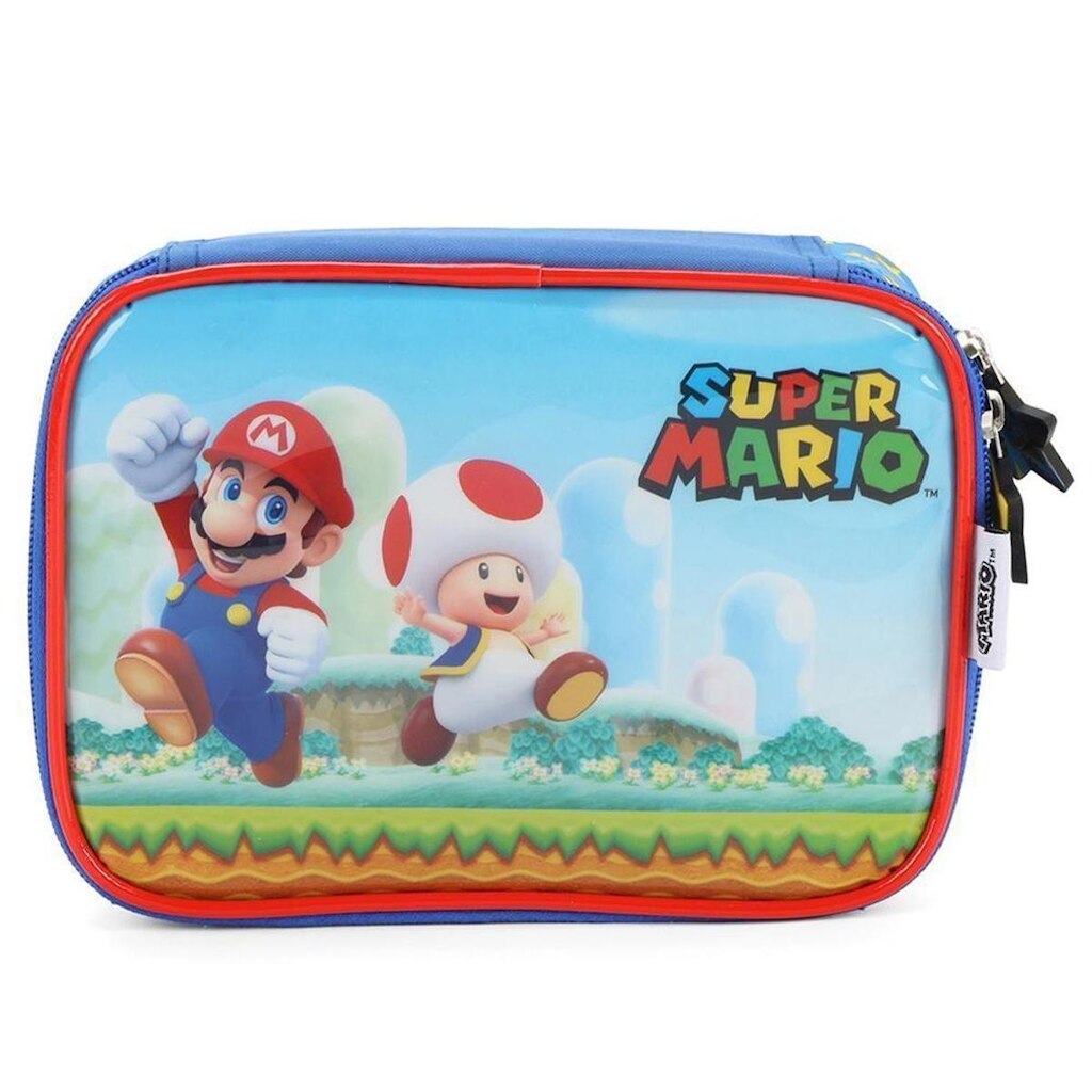 Estojo Box 100 Pens Luxcel Super Mario Azul