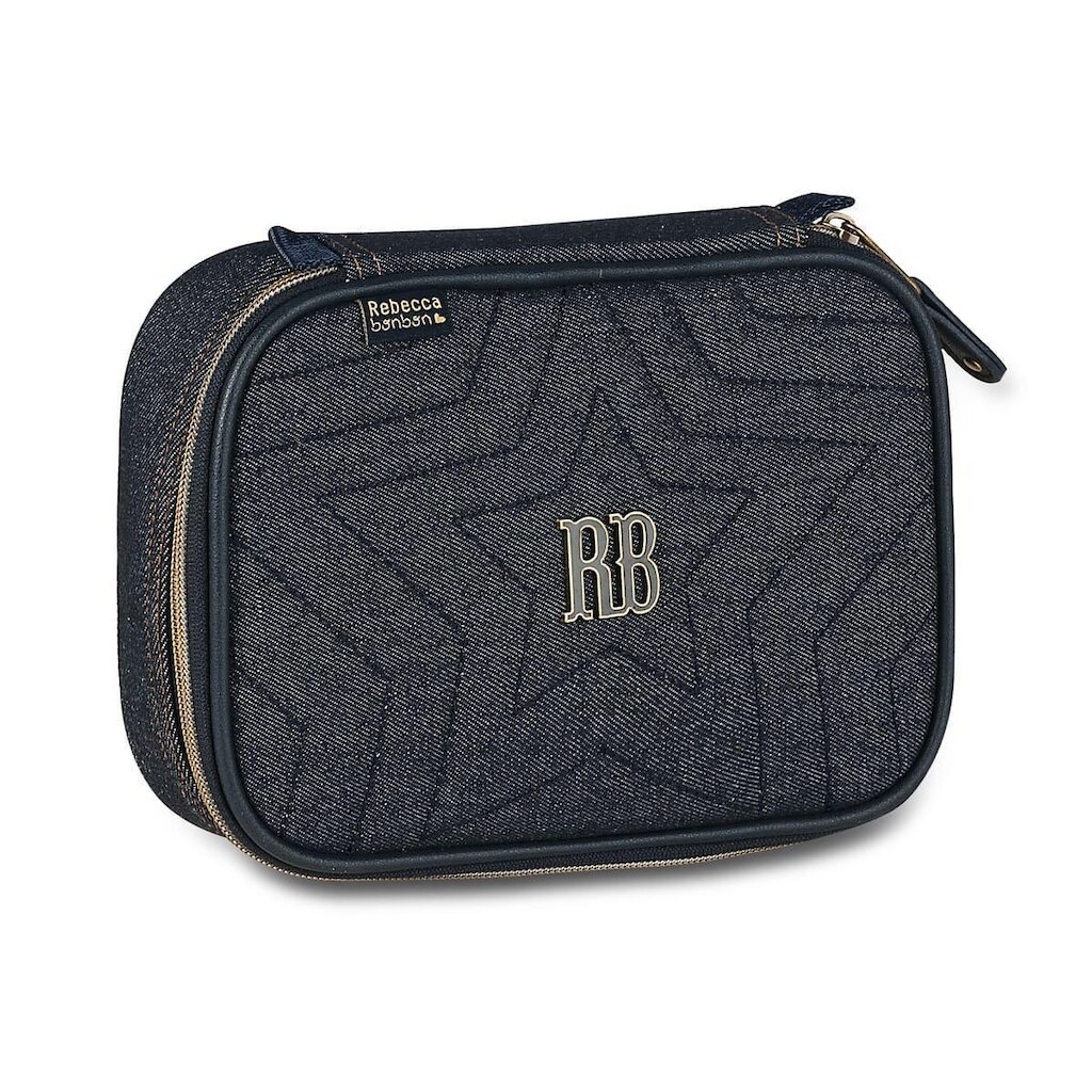 Estojo Box Escolar Jeans Rebecca Bonbon Espaçoso Resistente