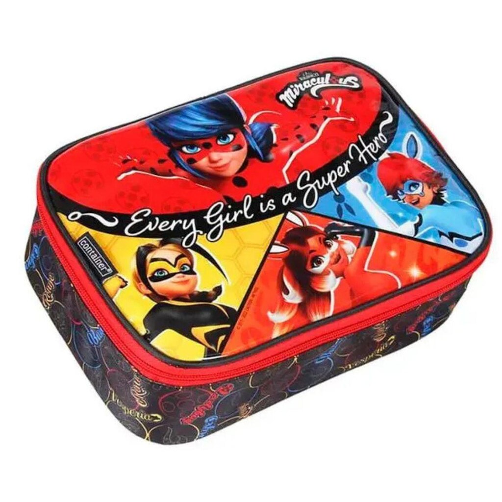 Estojo Box Infantil Escolar Lady Bug Miraculous DMW