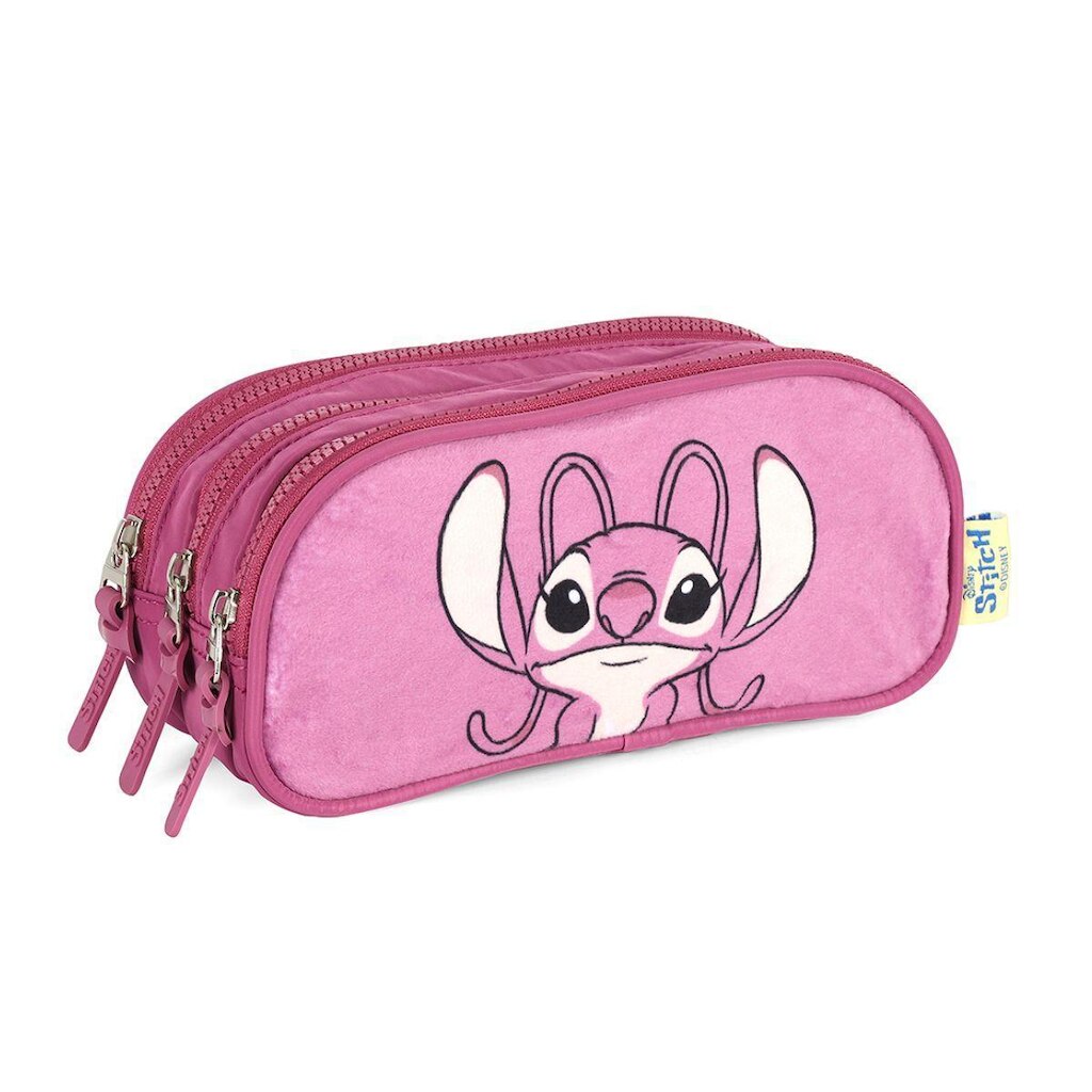 Estojo Escolar Triplo Stitch Angel Orelhinha 3d Plush Disney