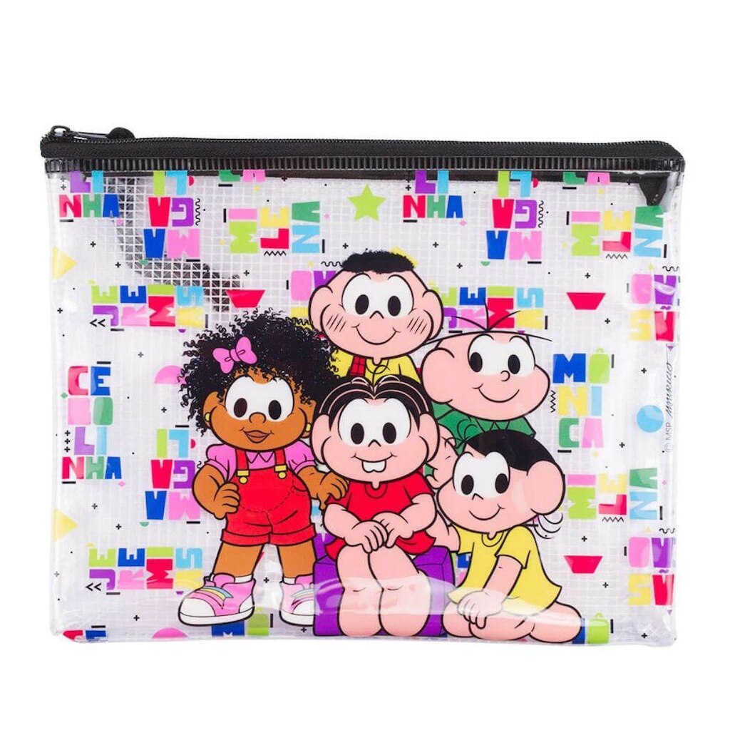 Estojo Necessaire Turma da Mônica Média 17x21cm Infantil