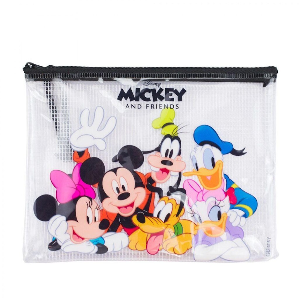 Estojo Necessaire Turma MIckey Mouse Disney Média 17x21cm Infantil
