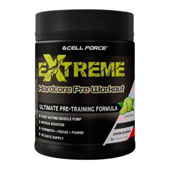Extreme Hardcore Pré Workout 300g Cell Force Limão Extreme Hardcore Pré Workout 300g Cell Force Limão