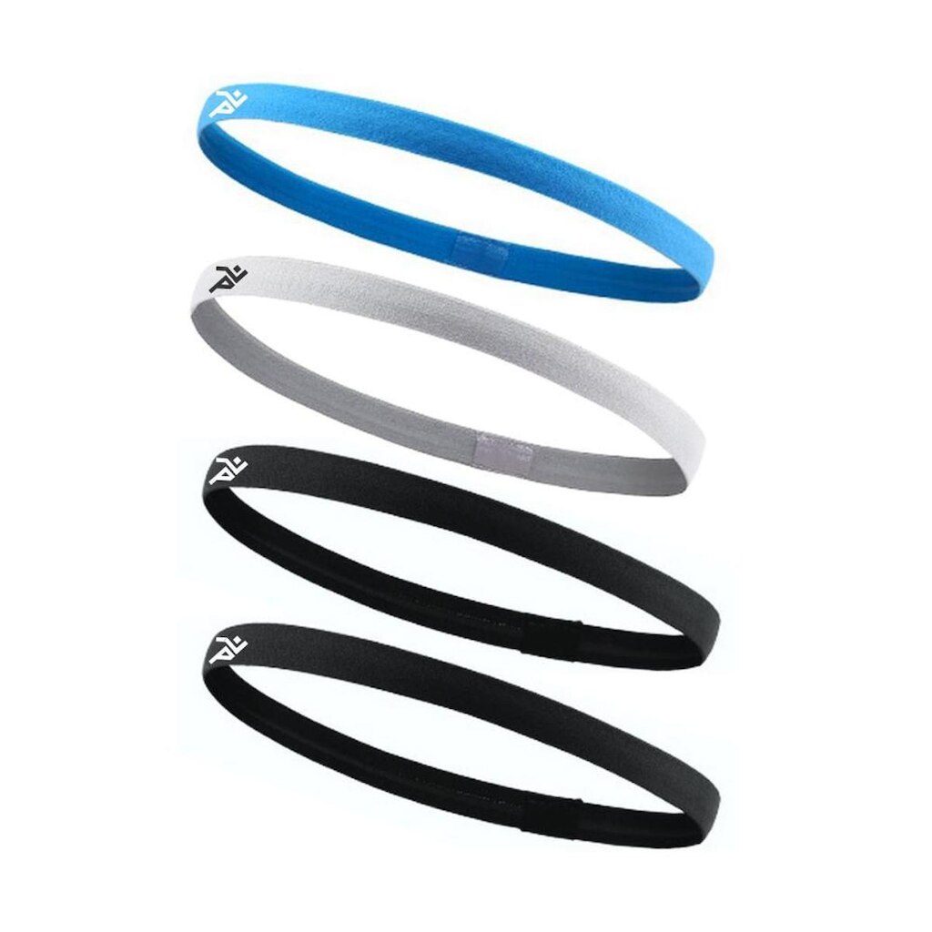 Faixa de Cabelo Headband com Silicone 4 unidades - SPORTBR - Azul, Branca e Preta