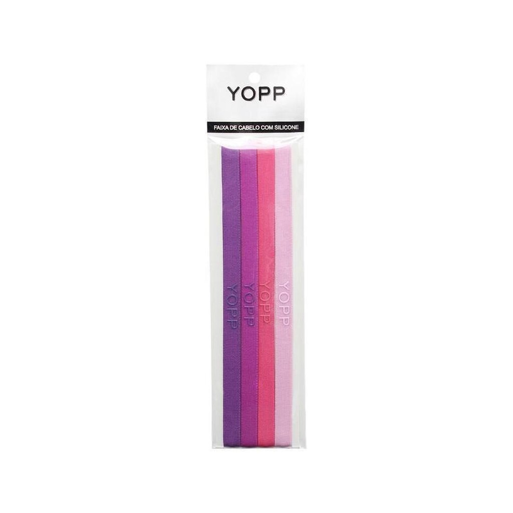Faixa De Cabelo Silicone Antideslizante 4 Un Yopp Multi Rosa