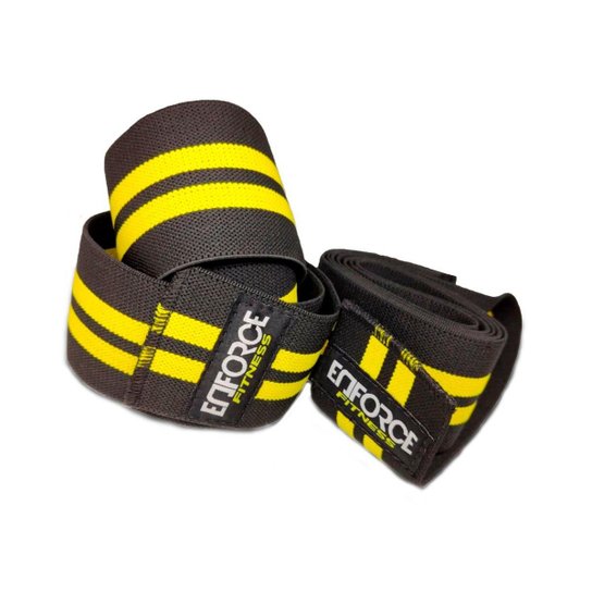 Faixa Elástica de Joelho para Musculação- Enforce Fitness - Amarelo Menor preço em Faixa Elástica de Joelho para Musculação- Enforce Fitness - Amarelo