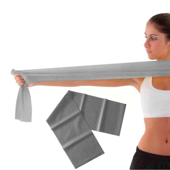 Faixa Elástica - Nível Médio Pilates e Fisioterapia Tipo Thera Band - Cinza Menor preço em Faixa Elástica - Nível Médio Pilates e Fisioterapia Tipo Thera Band - Cinza