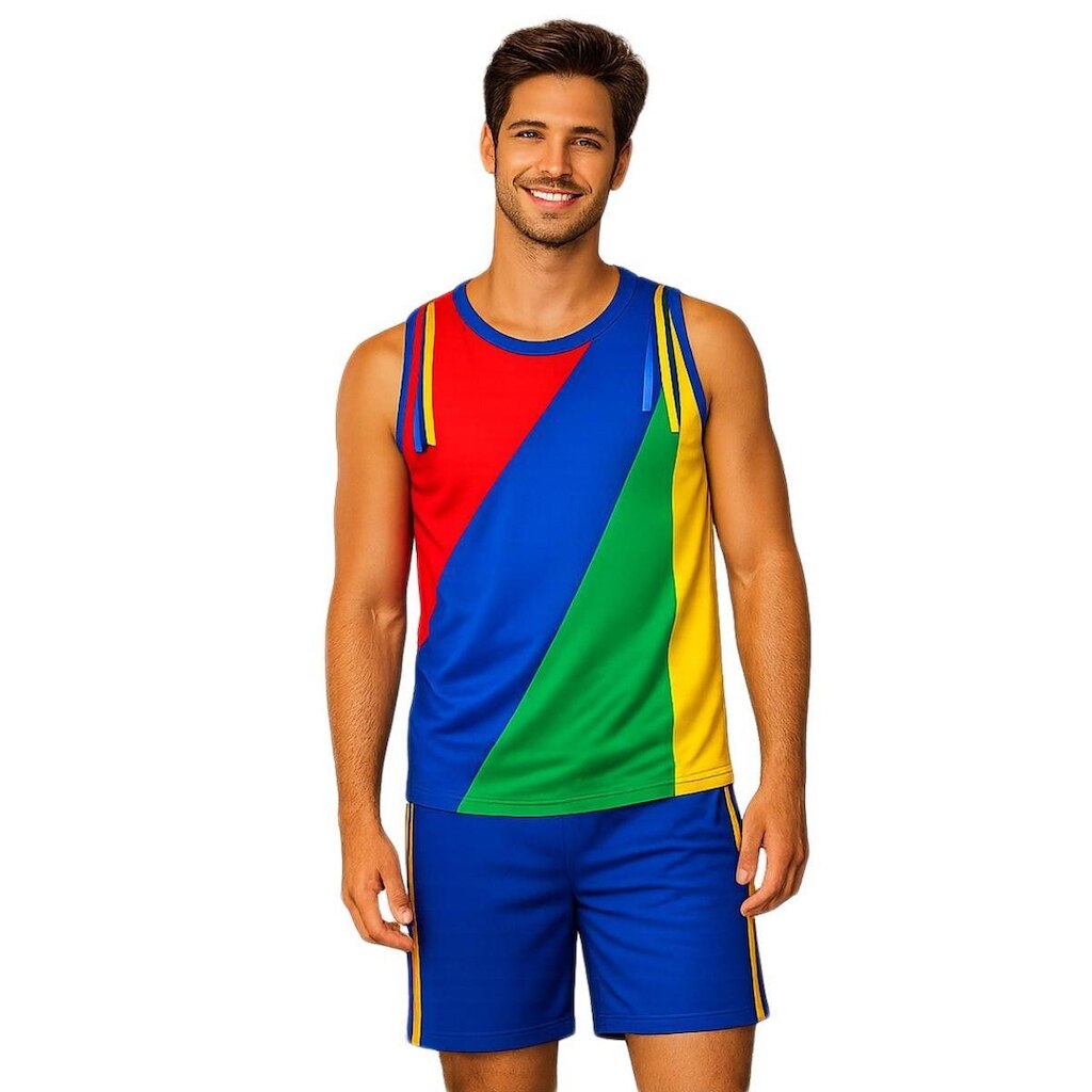 Fantasia Frevo Adulto Conjunto Temático com Regata e Short