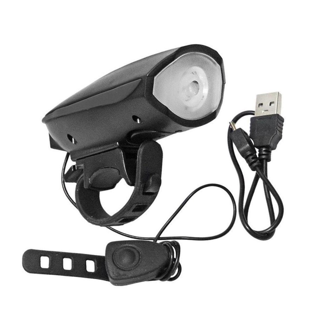 Farol e Buzina 140db 3 funções LEDs Recarregável