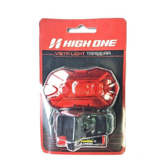 Farol High One traseiro 5 leds 50 lumens - Preto+Vermelho