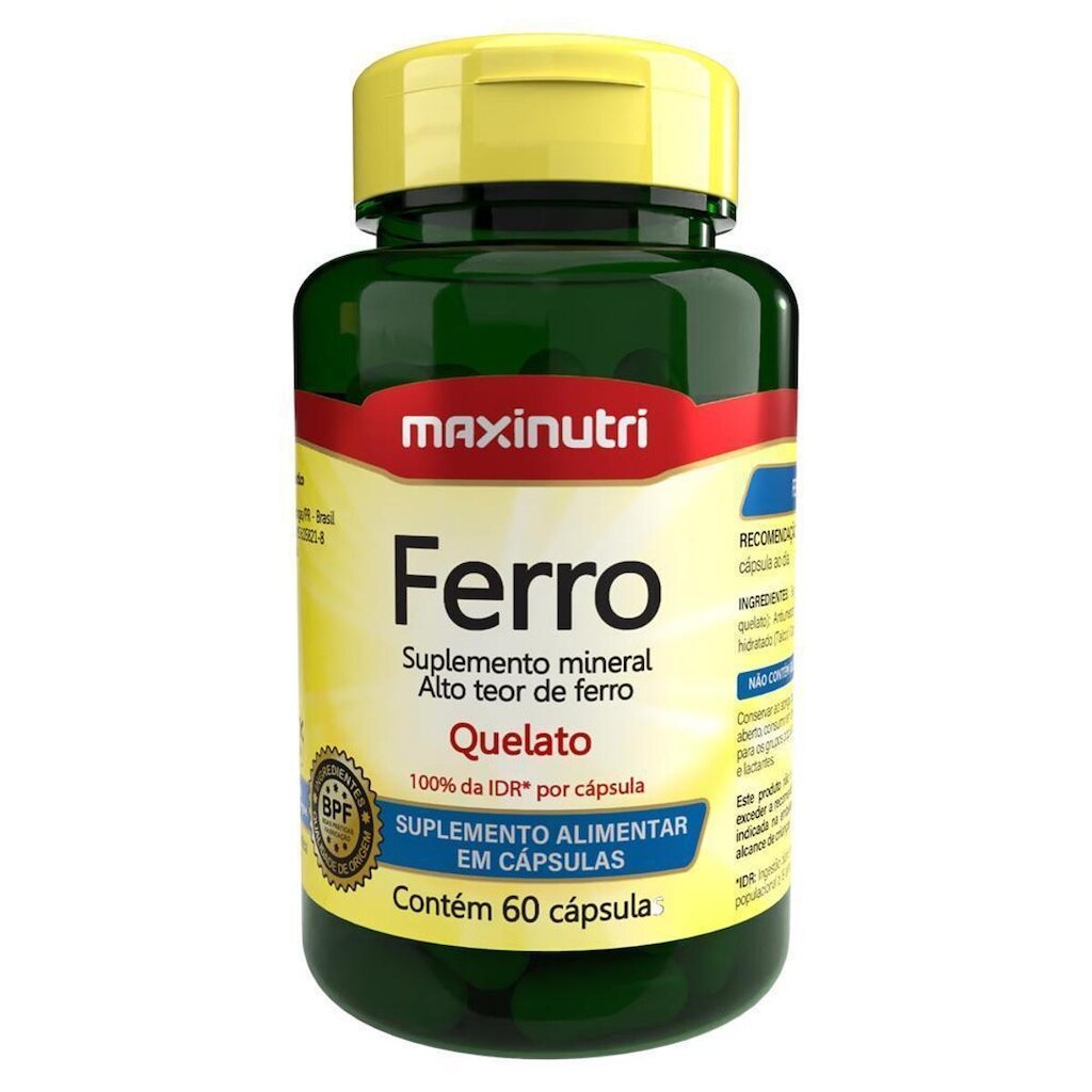 Ferro 100% IDR 60 Cápsulas Maxinutri