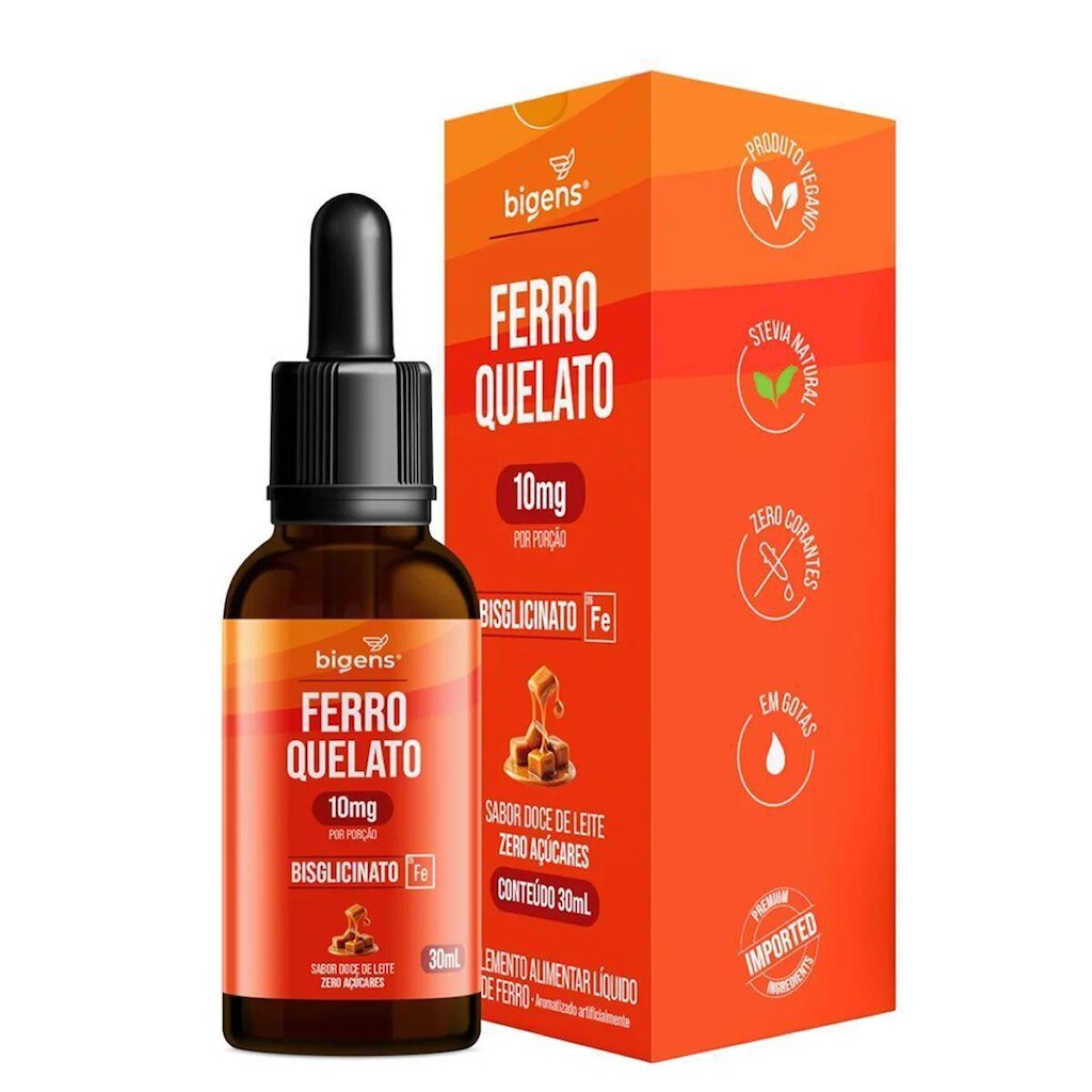 Ferro em Gotas de Alta Absorção - 30ml Doce de Leite - Bigens
