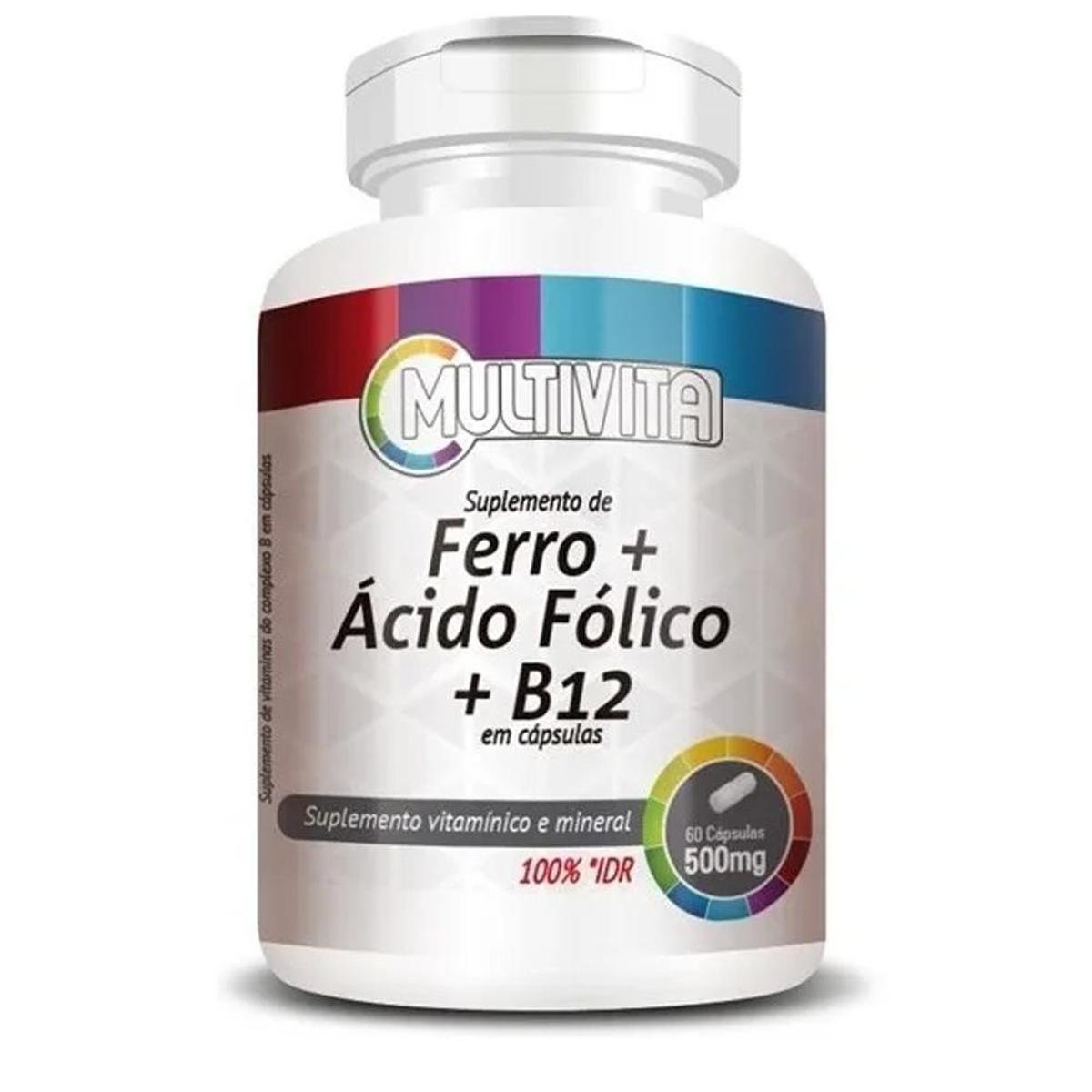 Ferro + + Vitamina B12 500mg 60 Caps Menor preço em Ferro + + Vitamina B12 500mg 60 Caps