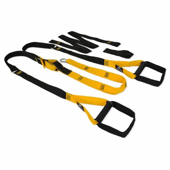 Fita de Suspensão Muvin - Faixa de Treinamento Suspenso - Tamanho Ajustável e Fácil de Ancorar - Preto+Amarelo Menor preço em Fita de Suspensão Muvin - Faixa de Treinamento Suspenso - Tamanho Ajustável e Fácil de Ancorar - Preto+Amarelo