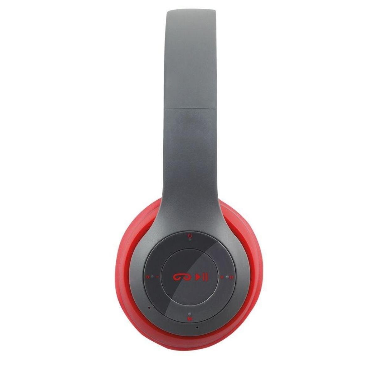 Fone De Ouvido Bluetooth Fm Entrada Micro Sd Newlink Essence Hs117 Vermelho  - Vermelho | Netshoes