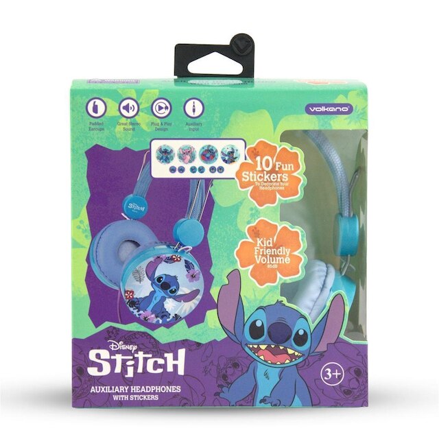 Fone de Ouvido Com Fio Infantil Disney Stitch P2 Ajustável