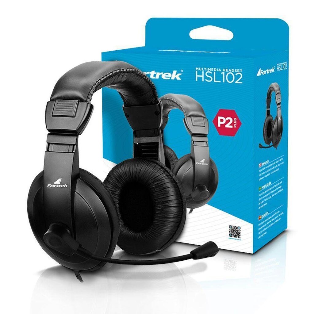 Fone de Ouvido Fortrek HSL102 Multimídia Com Microfone FK 739A - Preto