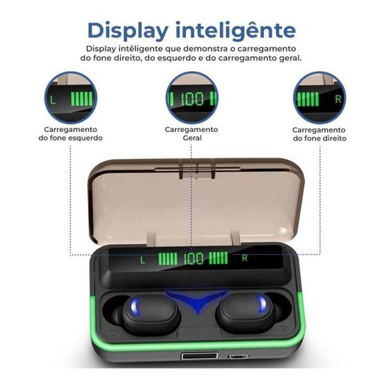 Fone de Ouvido Gamer E10 Sem Fio com Microfone e LED