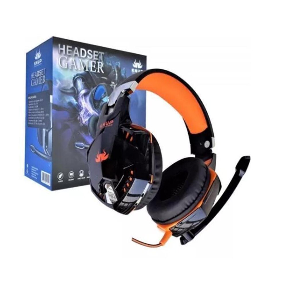 Fone de Ouvido Gamer Jogos Headset Knup 455A Profissional