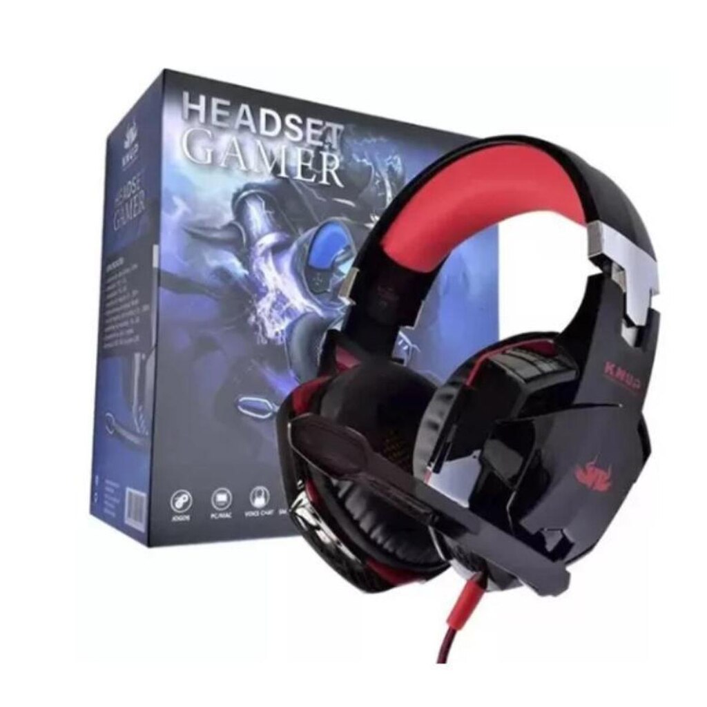 Fone de Ouvido Gamer Jogos Headset Knup 455A Profissional