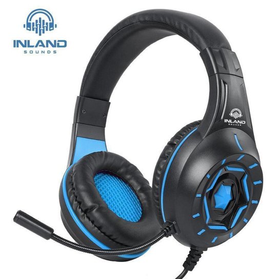 Fone De Ouvido Gamer Led Microfone Headphone Ps4 Xbox Pc Ps5 - Azul Turquesa
