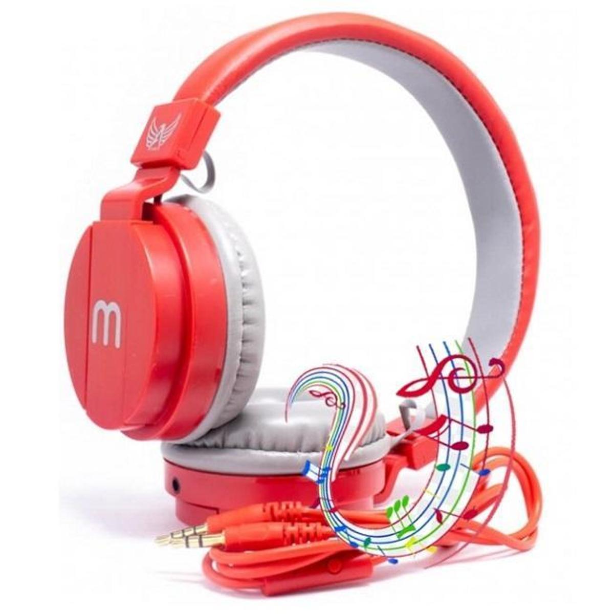 Fone De Ouvido Headphone Altomex A-872 Stereo Microfone VERMELHO - Vermelho  | Netshoes