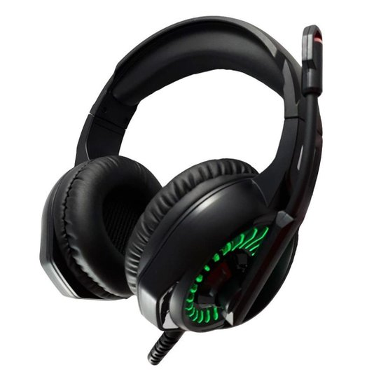 Fone de ouvido Headset Gamer Microfone Compativel Ps4/X-one Celular PC LM1 Inland - Vermelho+Verde