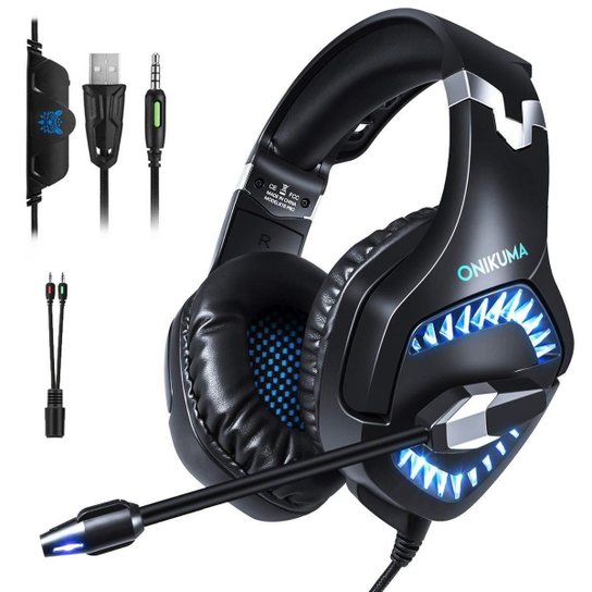Fone de ouvido Headset Gamer Onikuma K1 Pro Azul - Azul Turquesa