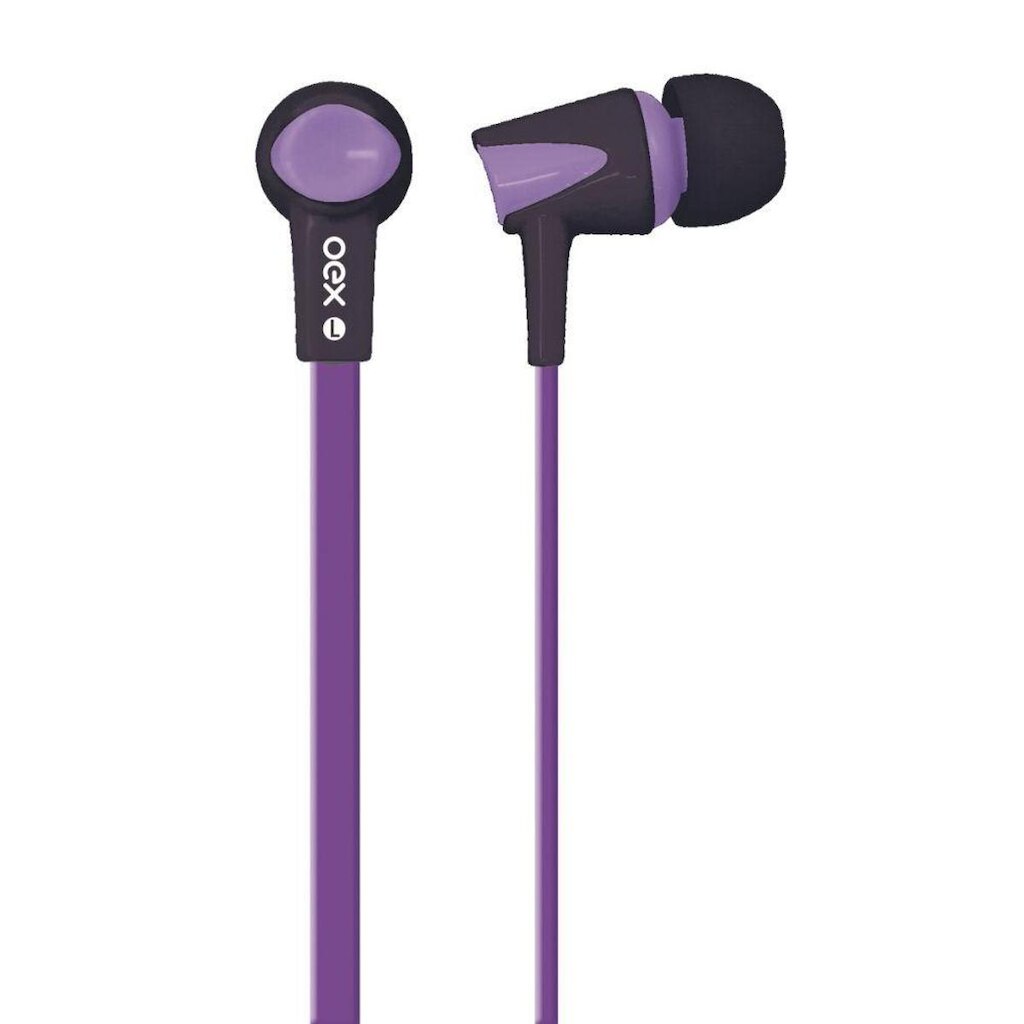 FONE DE OUVIDO INTRA AURICULAR OEX FN203 ROXO E PRETO