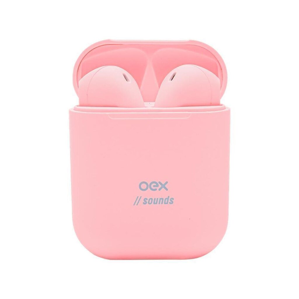Fone de Ouvido Par Sem Fio Duplo Wireless OEX TWS11 Rosa