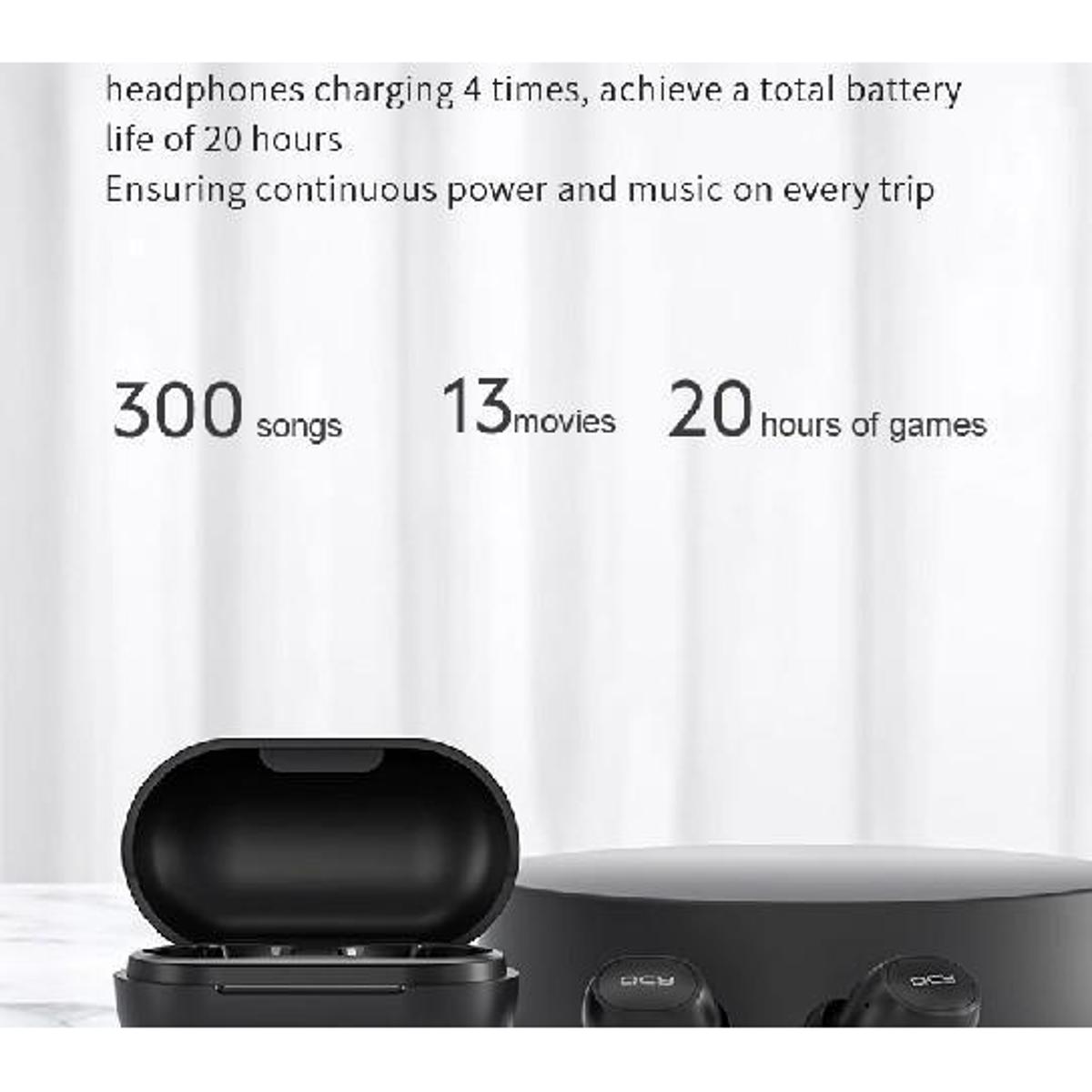 QCY T4 Bluetooth 5.0 Noise Cancelling Wireless Charging Black – AV Live