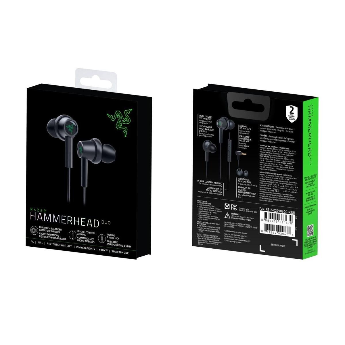 Fone de Ouvido Razer Hammerhead Bluetooth RZ04-1930100